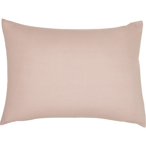 Taie d'oreiller rectangle coton 50x70 ESSENTIAL Rose Des Sables (1/5)