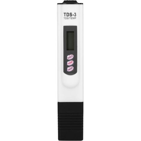 Stylo testeur numérique de qualité de l’eau avec écran LCD, mesure TDS 0–9999 ppm et température, filtre intégré, couleur blanc (1/2)