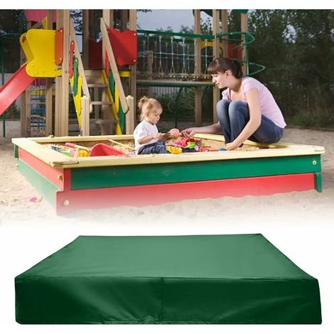 Housse de bac à Sable avec Cordon de Serrage,T-Audace Bâche bac à Sable, 420D Oxford, 150x150cm, Bache de Protection étanche et Anti-Poussière pour Bac à Sable, Piscine, Jardin (150, Vert) (1/5)