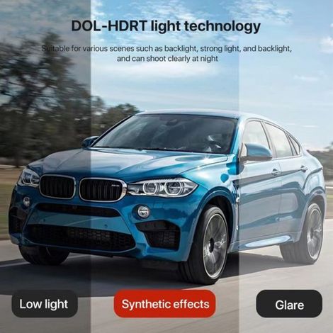 Caméra De Surveillance Automobile - Double Objectif - Vision Nocturne Micro-lumière - Enregistrement 1080p H.265 - WiFi - Grand Angle 140° - Application Mobile - 1 Pièce (1/5)