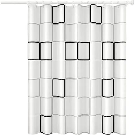 rideau douche, 200x200 cm, peva imperméable, anti-moisissure, lavable, salle de bain (1/5)