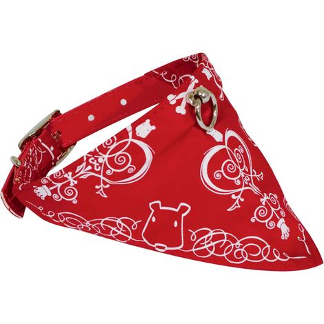 Collier chien tissu rouge Doogy Gamme Plage Taille : T1