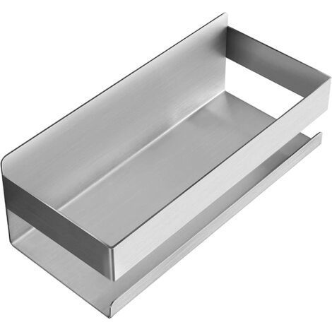 Étagère à coller sur étagère de salle de bain autocollante à coller sur le chariot de douche sans perçage en acier inoxydable SUS304, étagère autocollante sur les étagères de douche murales de la sall (1/5)