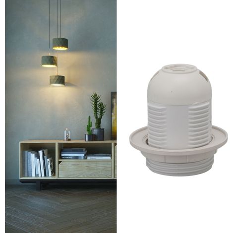 E27-Fassung mit Kunststoffring, Lampenfassungs-Werkzeugset, weißer Lampenkopf. (1/5)