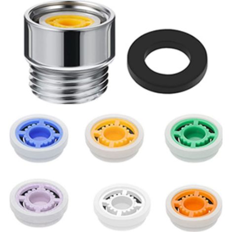 Kit limiteur débit douche, 6 rondelles 4-10 L/min, pommeau économique, filetage 1/2 pouce, salle bain hôtel (1/5)