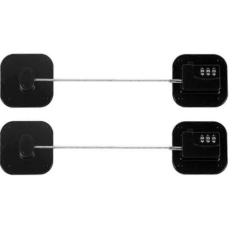 Cadenas à combinaison pour réfrigérateur, 2 unités, verrou de sécurité pour armoire de frigo, code réglable, protection enfant, usage domestique (1/5)