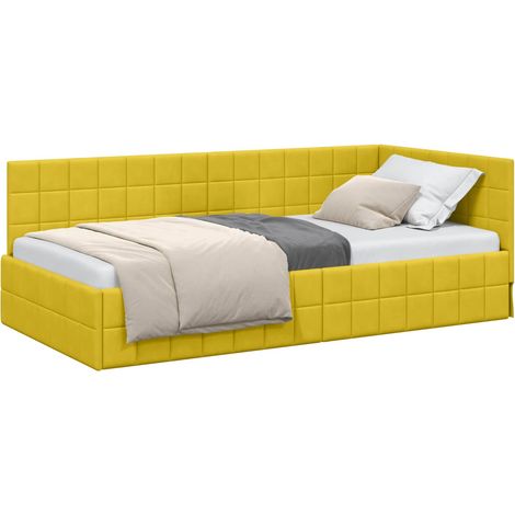 Maison Exclusive - Cornice del letto ad angolo Giallo 90 cm x 190 cm Velluto