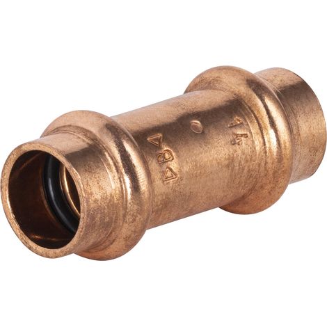 Manguito Cobre Doble Hembra Igual Cobre a Prensar QUICK PLOMBERIE - Hembra Ø14 (1/3)