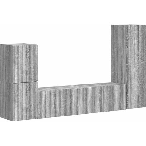TV-Schrankset Wandmontiert 4 pcs Graues Sonoma Holzwerkstoff vidaXL