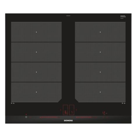 Siemens – Plaque induction 4 foyers 60cm – Puissance 7400W – Fonction powerBoost – Design en verre céramique noir