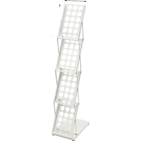 Zeitschriftenständer, faltbares Design, belüftete Paneele, 3627132 cm, WEISS (1/2)
