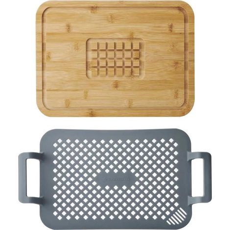 Juego de asado aster base de silicona tabla de madera 46x30 cm (1/3)