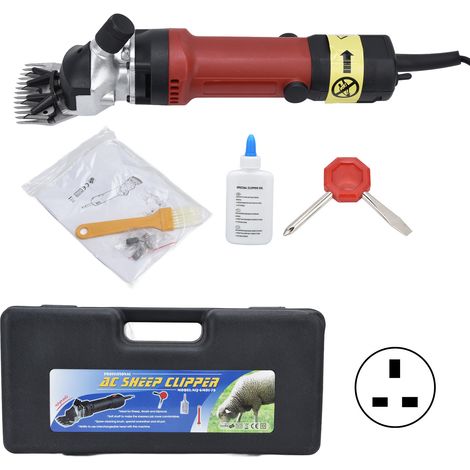 Laine tondeuse électrique 690W, vitesse réglable 1‑6, cisaille à mouton professionnelle pour ferme, équipement de tonte bétail UK prise 220V/50Hz (1/5)