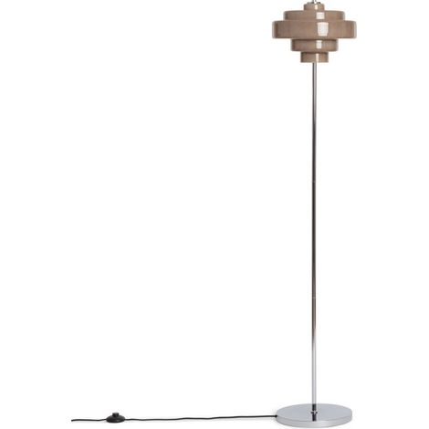 Lampadaire en verre et métal H150cm - Taupe - Ella (1/5)