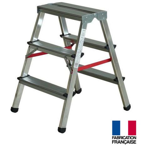Escalux - Escabeau double accès 2x3 Haut. travail 2,55 m - ESCADOUBLE