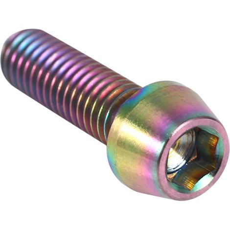Vis à tête conique colorée en alliage de titane M6x20 avec rondelle pour vélo (1/5)