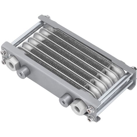 Refroidisseur d'huile moteur, radiateur de refroidissement d'huile de transmission en aluminium pour motos et quads 50 à 250 cm³, couleur argent. (1/5)