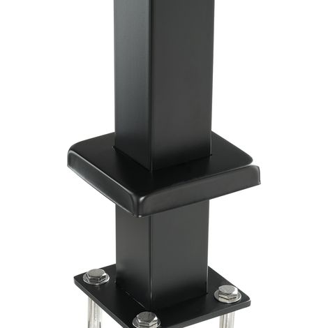 Mophorn Kabelgeländerpfosten, 36" x 2" x 2" Stahldeckgeländerpfosten, ohne Löcher, SUS304 Edelstahl mit Halterungen, 1er-Pack, schwarz für Treppen