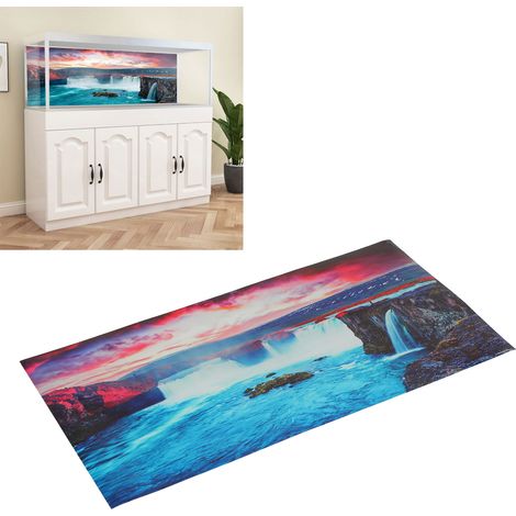 Autocollant personnalisé créatif pour aquarium avec cascade de canyon (1/5)