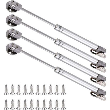 Hydraulic Furniture Gas Struts, Kitchen Cabinet Door Gas Spring Pneumatic Arm with Soft Opening Hinges for Lifting Door Flap Damper Set of 4 (150 N) (1/5)