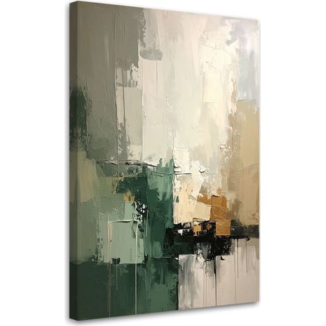 Tableaux, Abstraction moderne vert beige,40x60 (1/4)