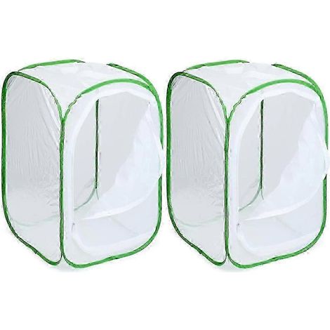 Lot de 2 cages terrarium pour insectes et papillons, enclos à papillons pliable (2 x 15,7 x 15,7 x 23,6 pouces) (1/5)