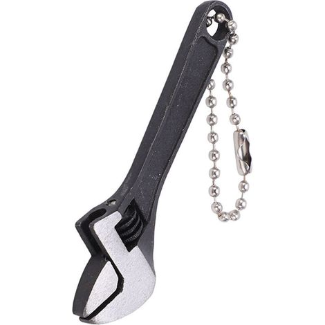Clé porte-clés en acier galvanisé réglable portable professionnel haute dureté mini clé pour maison industrielle 2,5 pouces/6,35 cm noir