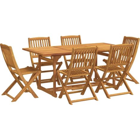 Maison Exclusive - Set da Pranzo da Giardino 7pz 180x90x75cm Legno Massello Acacia (1/5)