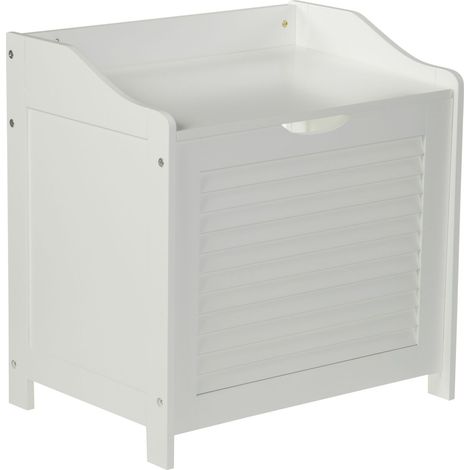 Premier Housewares White Wood Laundry Storage Cabinet (1/4)