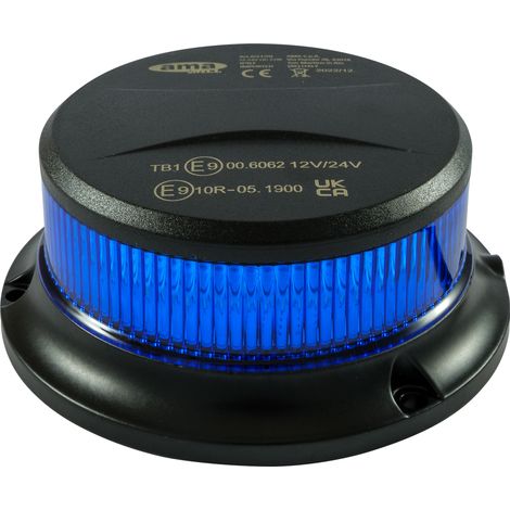 Lampeggiante a led blu 12-24V base magnetica (1/7)