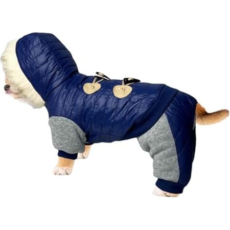 Vêtements d'hiver pour Chien - Manteau Chaud pour Animal de Compagnie - Bleu Marine et Gris - Convient pour la Marche Chaude à l'intérieur et à l'extérieur - pour Temps Froid (XL) (1/5)