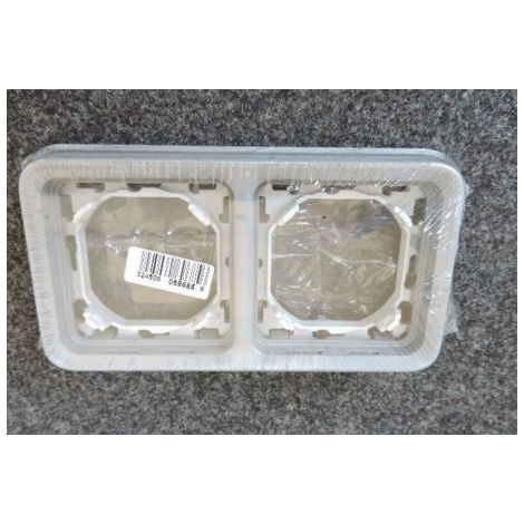 Support plaque UE pour encastrement, programme Plexo composable, gris, 2 postes verticaux
