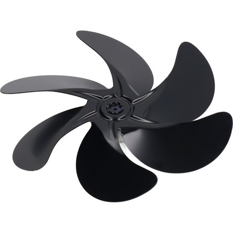 Pale de ventilateur de poêle en alliage d'aluminium résistant à haute température, 6 pales noires pour cheminée