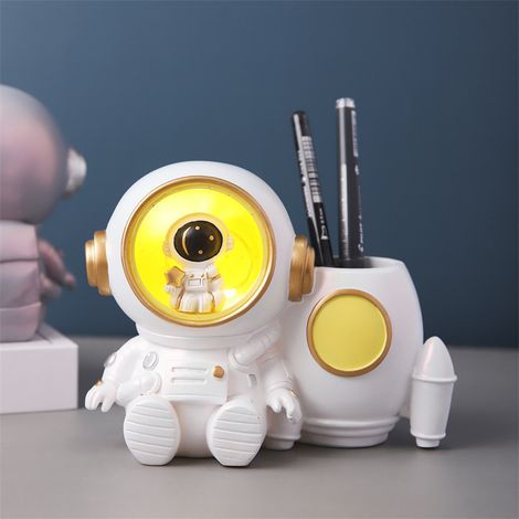 Lampada portapenne, lampada fatata multifunzionale, portapenne per riporre oggetti, decorazione per la scrivania della cameretta dei bambini, bianca
