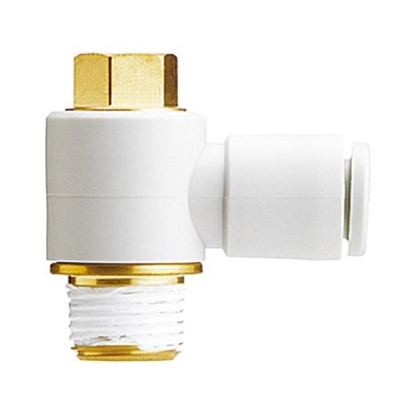 Adaptateur fileté coudé SMC KQ2 vers Enfichable 10 mm G 3/8 Mâle ( Prix pour Paquet de 5 )