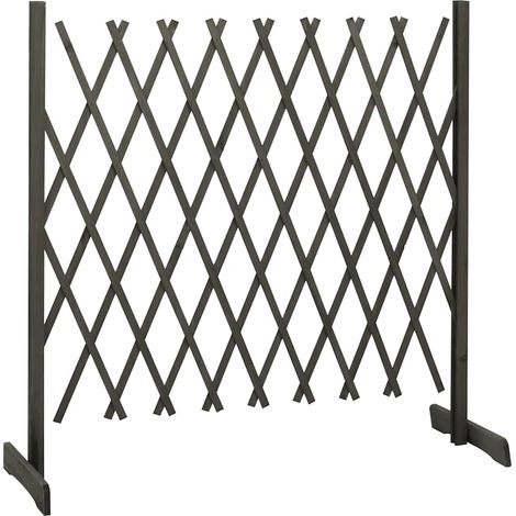 Maison Exclusive - Garten-Rankzaun Grau 180x100 cm Massivholz Tan (1/5)