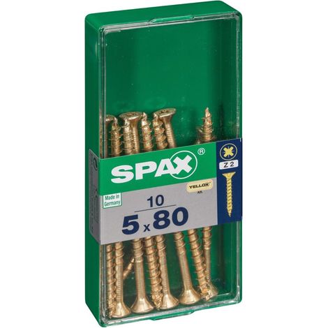 CAJA 10 uds. TORNILLO MADERA SPAX CAB. PLANA YELLOX 5,0x80mm SPAX (1/5)