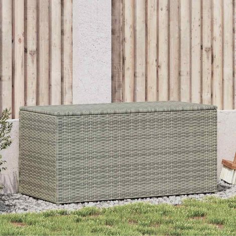 Boîte de rangement de jardin-Coffre de rangement-Stockage Rangement résine tressée 100x50x50 cm gris 931950 (1/5)