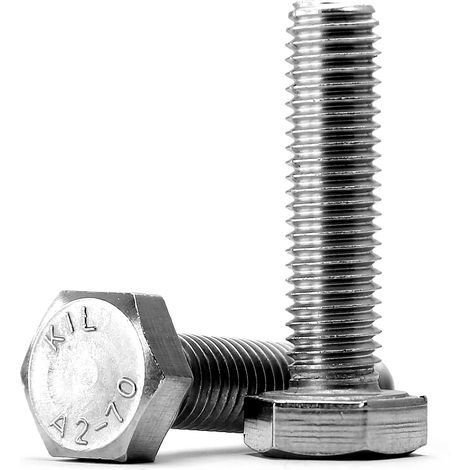 Boulon à Tête Hexagonale M6-1.0 x 10mm, Vis en Acier Inoxydable 18-8 (304) /à Filetage Métrique Complet /40 Pièces (1/5)