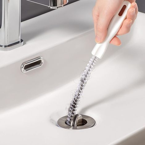 3-teiliges Abflussreinigungsbürsten-Set, flexible 45 cm Spülbeckenreinigungsbürste zum Reinigen von Rohren und Abflüssen, Abflussreinigungswerkzeug für Bad und Küche (3-teilig) (1/5)