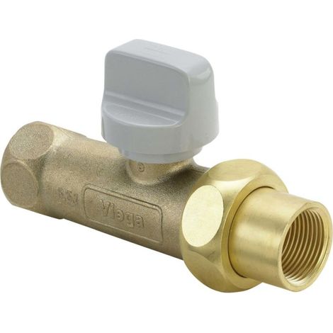 Viega Robinet à boisseau sphérique pour appareil à gaz 526153 Rp 2000 , chromé, laiton, passage, avec TAE