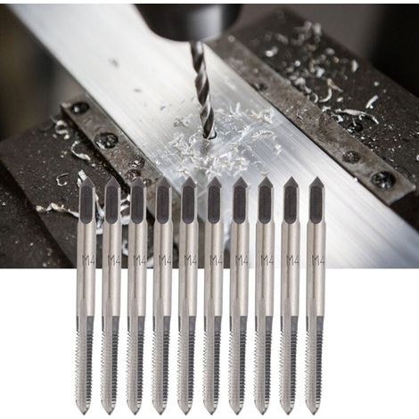 10pcs M4 Taper Head Metric Taps, Carbon Steel Metric Taps, for Drilling Threaded Holes in Wood, Plastic and Aluminum (1/4)