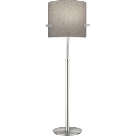 Piantana CAMDEN paralume grigio regolabile in altezza H. 180CM MAX montatura acciaio satinato 408300307 (1/5)