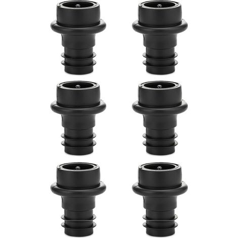 Bouchons pour bouteilles de vin - protections sous vide, conservateurs et scellés pour le vin (noir, 6 pièces)