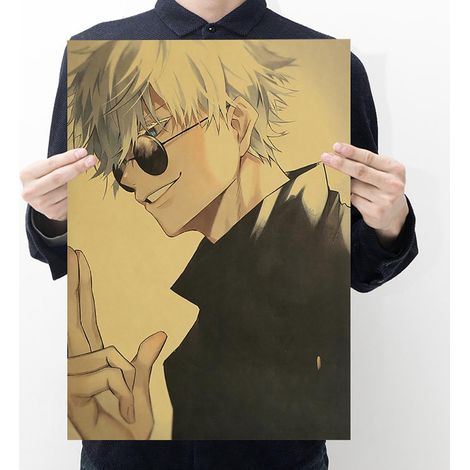 Affiche rétro en papier kraft Jujutsu Kaisen I pour bars et cafés, 50,5 x 35 cm (1/5)