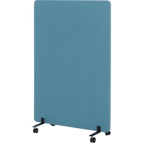[NEUWERTIG] Akustik-Trennwand HHG-957, Büro-Sichtschutz Raumteiler Pinnwand, doppelwandig rollbar Stoff/Textil 127x80cm türkis (1/5)