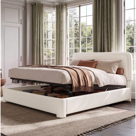 Letto matrimoniale contenitore Bouclé 160x200 OKMYHOME (1/5)