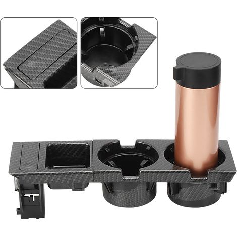 Porte-gobelet/porte-monnaie pour console centrale 51168217953 51168217957 Compatible avec BMW Série 3 E46 (1999-2006) Style fibre de carbone (1/5)