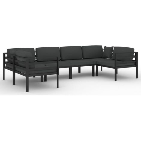 Maison Exclusive - 6-tlg. Garten-Lounge-Set mit Kissen Aluminium