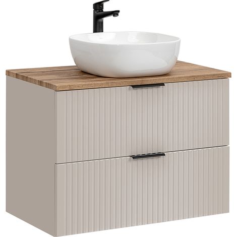 Waschtisch 80cm, in Beige und Eiche, ADELAIDE-56-CASHMERE (1/5)